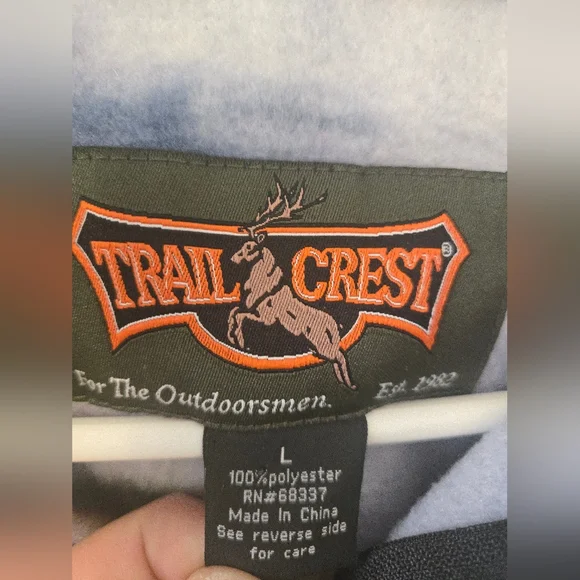 Vintage Trail Crest Wolf Animal Fleece Wood Outdoors Wolves Jacket Mens Large - Picture 3 of 6